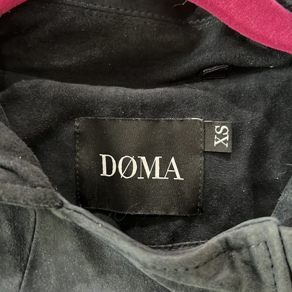 Doma Navy Suede Moto Jacket XS - Picture 7 of 8